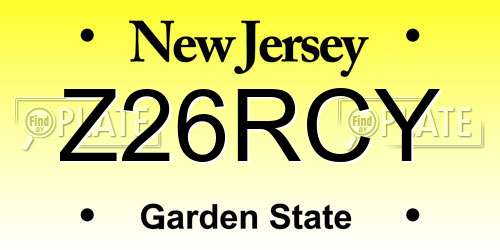 Z26RCY New Jersey License Plate