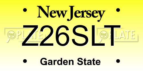 Z26SLT New Jersey License Plate
