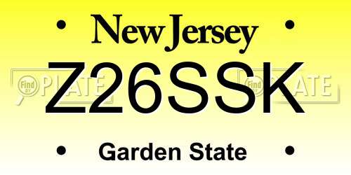 Z26SSK New Jersey License Plate