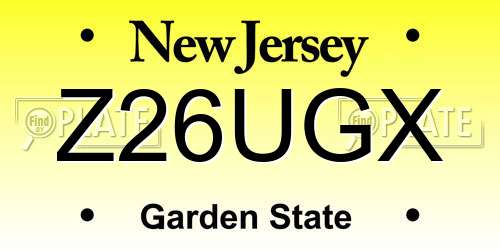 Z26UGX New Jersey License Plate