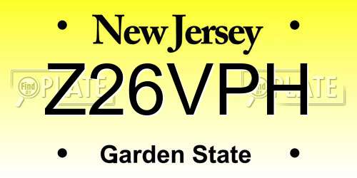 Z26VPH New Jersey License Plate