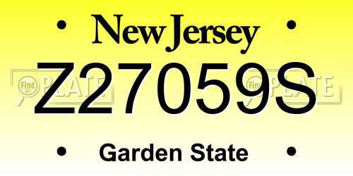 Z27059S New Jersey License Plate