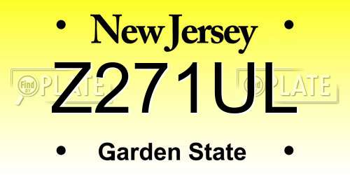 Z271UL New Jersey License Plate