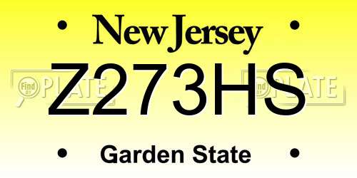 Z273HS New Jersey License Plate