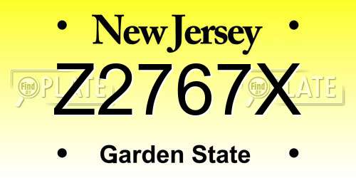Z2767X New Jersey License Plate