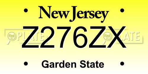 Z276ZX New Jersey License Plate