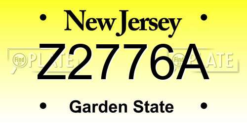 Z2776A New Jersey License Plate
