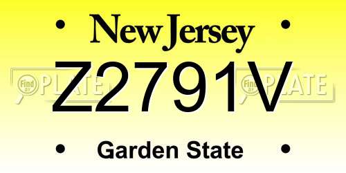 Z2791V New Jersey License Plate