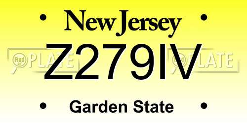 Z279IV New Jersey License Plate