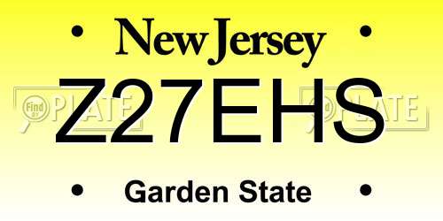 Z27EHS New Jersey License Plate