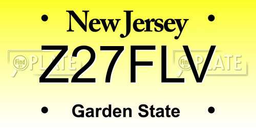 Z27FLV New Jersey License Plate