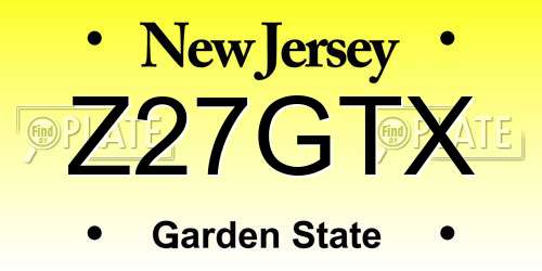 Z27GTX New Jersey License Plate