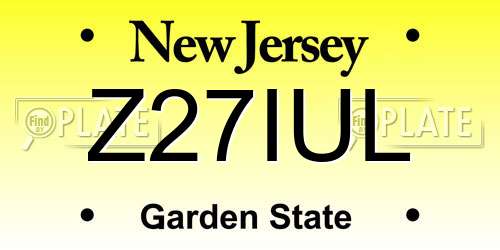 Z27IUL New Jersey License Plate