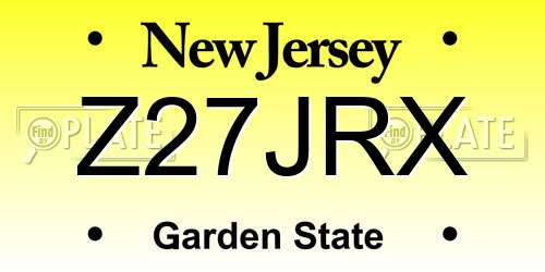 Z27JRX New Jersey License Plate