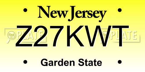 Z27KWT New Jersey License Plate