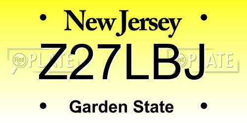 Z27LBJ New Jersey License Plate