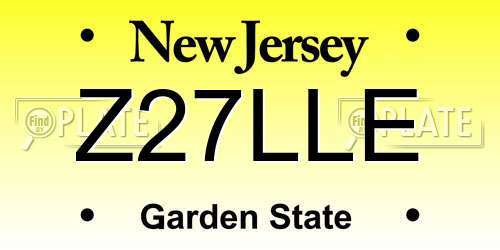 Z27LLE New Jersey License Plate