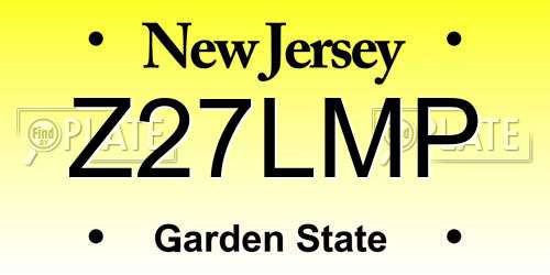 Z27LMP New Jersey License Plate