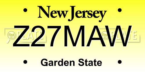 Z27MAW New Jersey License Plate
