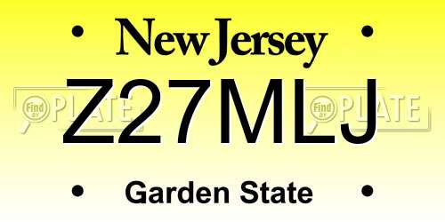 Z27MLJ New Jersey License Plate