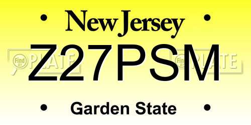 Z27PSM New Jersey License Plate