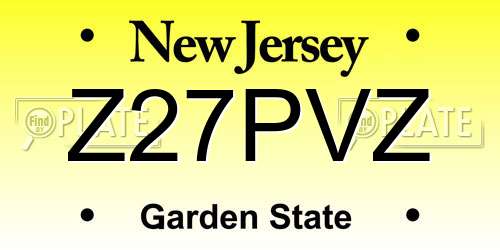Z27PVZ New Jersey License Plate