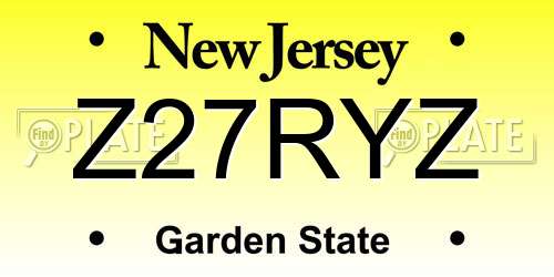 Z27RYZ New Jersey License Plate