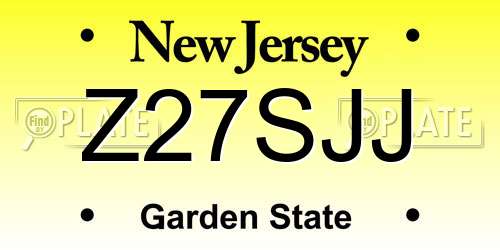 Z27SJJ New Jersey License Plate