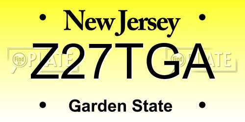 Z27TGA New Jersey License Plate