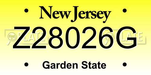 Z28026G New Jersey License Plate