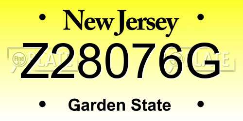Z28076G New Jersey License Plate