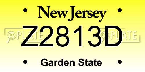Z2813D New Jersey License Plate