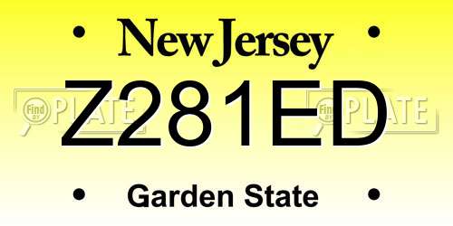 Z281ED New Jersey License Plate