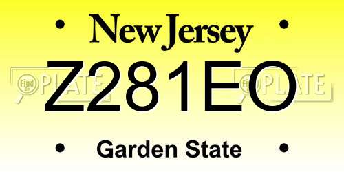 Z281EO New Jersey License Plate