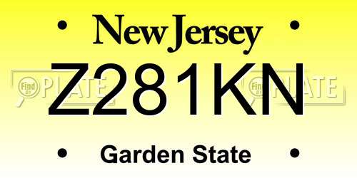 Z281KN New Jersey License Plate