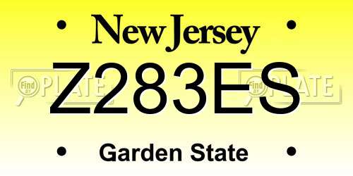 Z283ES New Jersey License Plate