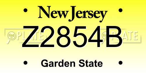 Z2854B New Jersey License Plate