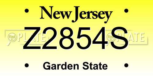 Z2854S New Jersey License Plate