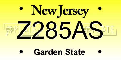 Z285AS New Jersey License Plate