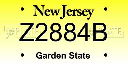 Z2884B New Jersey License Plate