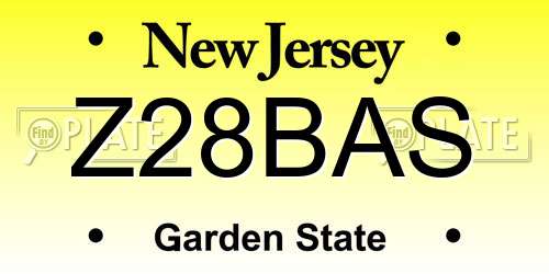 Z28BAS New Jersey License Plate