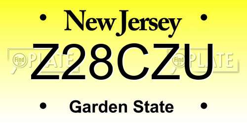 Z28CZU New Jersey License Plate