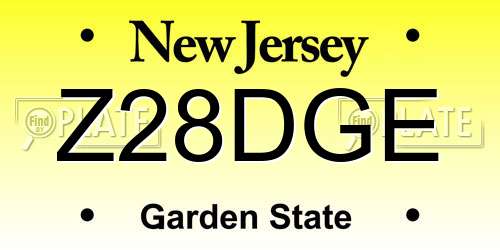 Z28DGE New Jersey License Plate