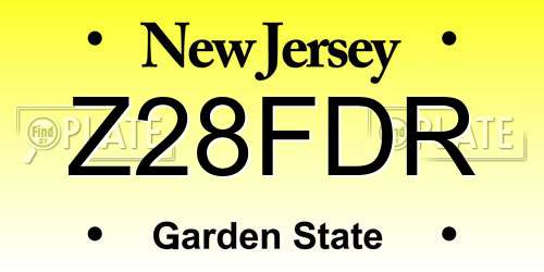 Z28FDR New Jersey License Plate