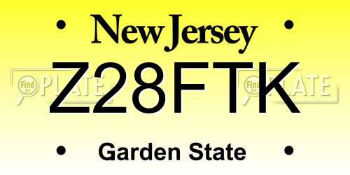 Z28FTK New Jersey License Plate