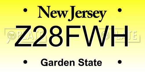 Z28FWH New Jersey License Plate
