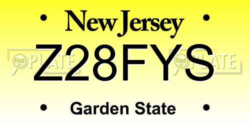 Z28FYS New Jersey License Plate