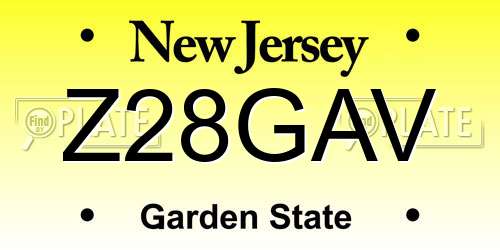 Z28GAV New Jersey License Plate