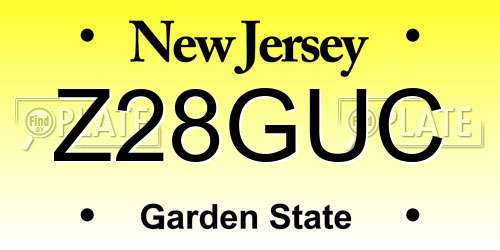Z28GUC New Jersey License Plate