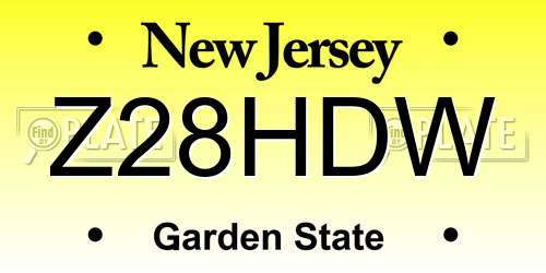 Z28HDW New Jersey License Plate
